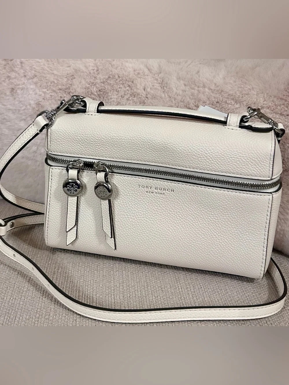 Tory Burch - NWT - Romy Slim Top Handle Crossbody light cream/white